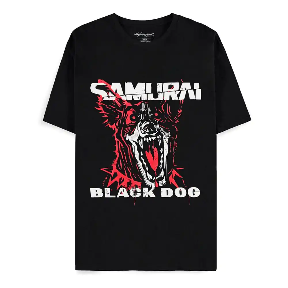 Cyberpunk 2077 T-Shirt Black Dog Samurai Album Art termékfotó
