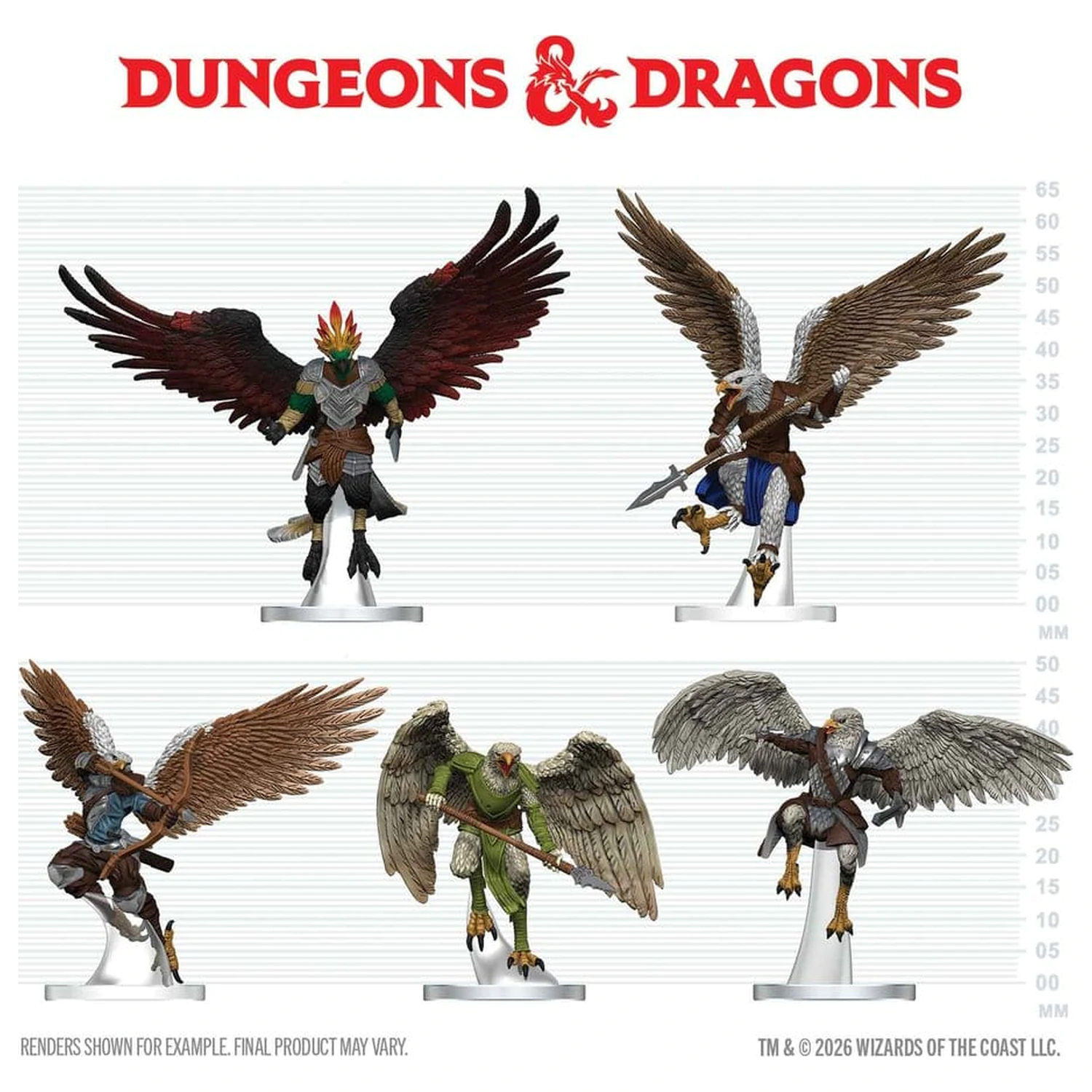 D&D Icons of the Realms Mini Figuren Aarakocra Flock 20 cm Produktfoto
