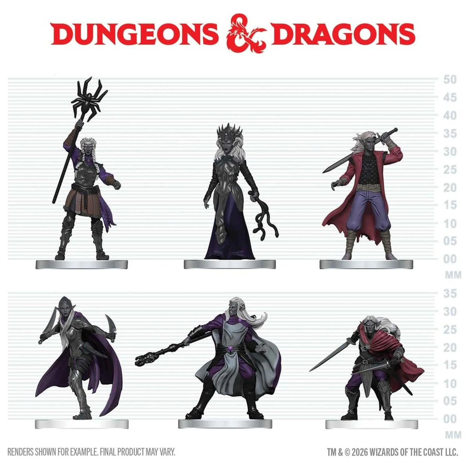 D&D Icons of the Realms Mini Figuren Drow Warband 20 cm Produktfoto