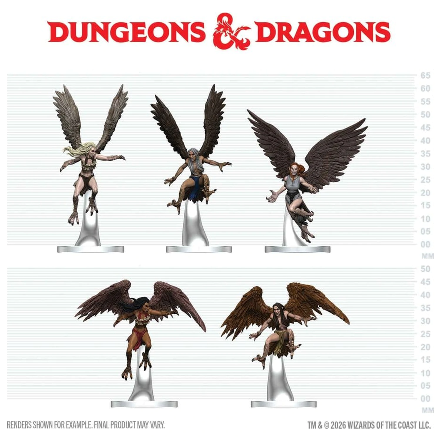 D&D Icons of the Realms Mini Figuren Harpy Flock 20 cm Produktfoto