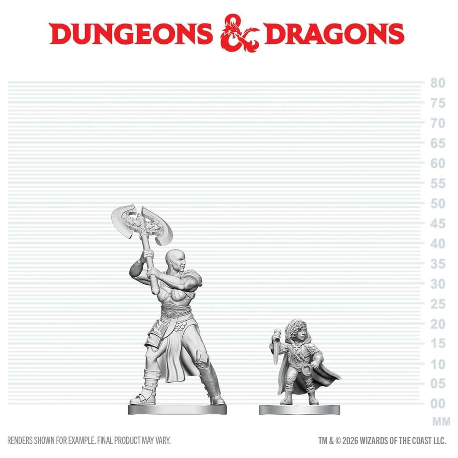 D&D Nolzur's Marvelous Miniatures Miniaturfiguren Goliath Barbarian & Halfling Rogue Produktfoto