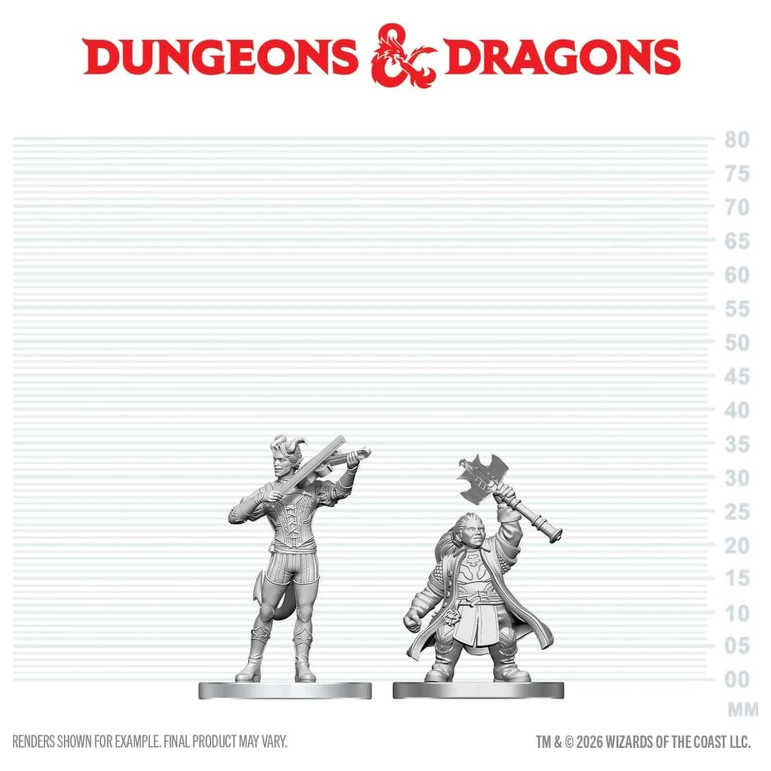 D&D Nolzur's Marvelous Miniatures Miniaturfiguren Tiefling Bard & Dwarf Cleric 13 cm Produktfoto