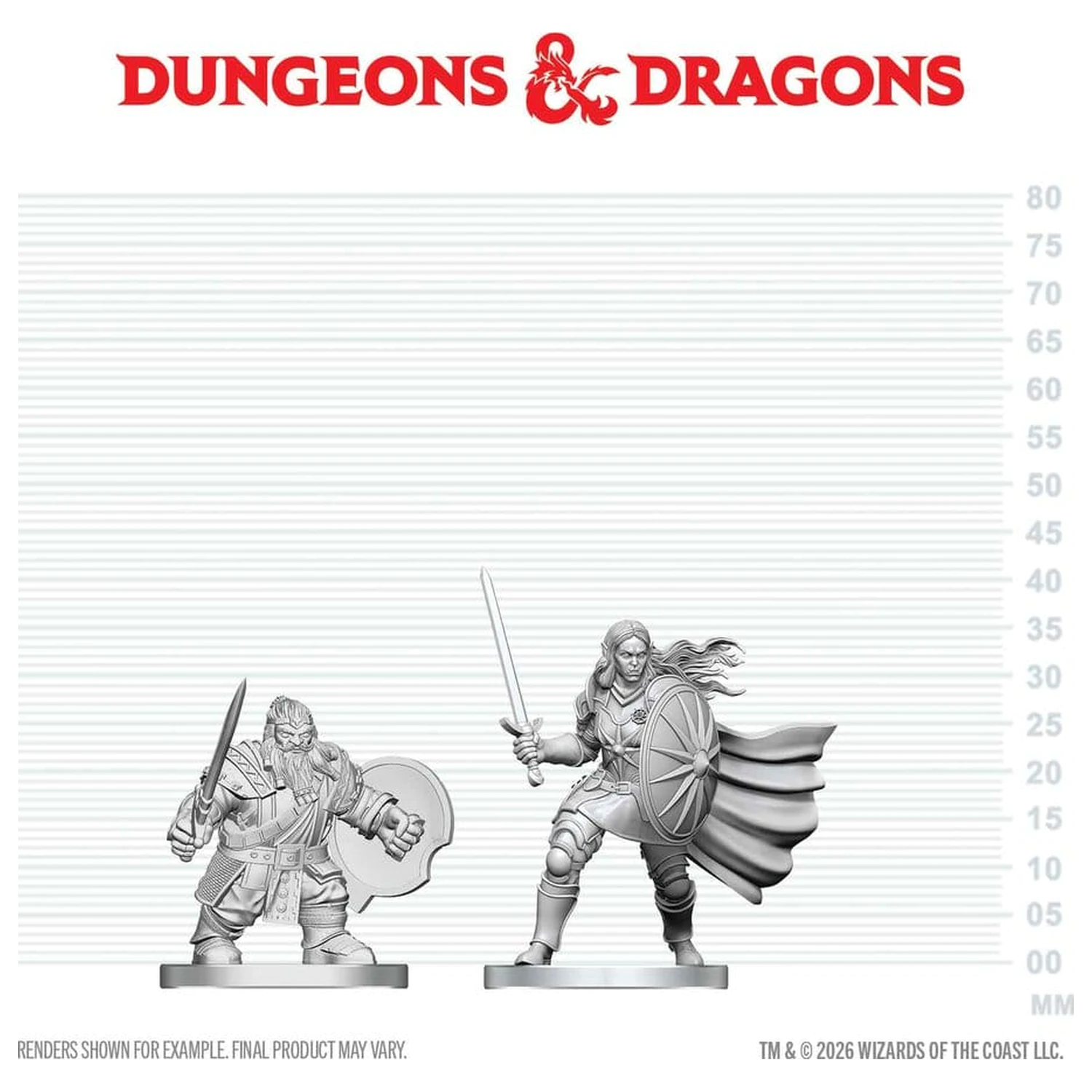 D&D Nolzur's Marvelous Miniatures Miniaturfiguren Dwarf Fighter & Orc Paladin Produktfoto