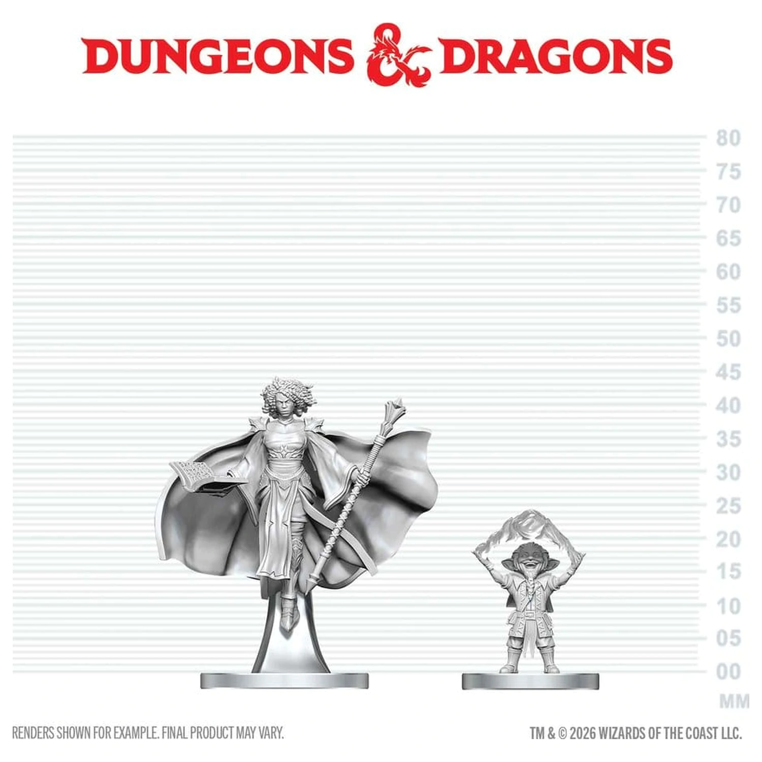 D&D Nolzur's Marvelous Miniatures kleine Figuren Gnome Warlock & Aasimar Wizard Produktfoto