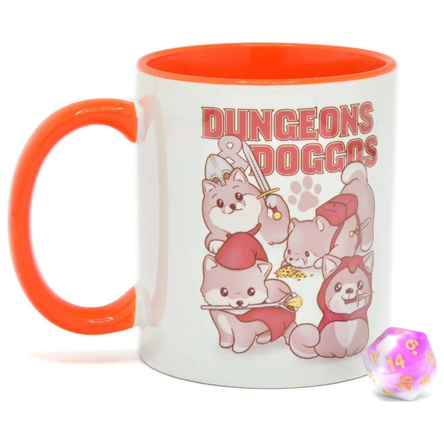 Dungeons & Doggos Gift Set Tasse & Würfel D20 Produktfoto