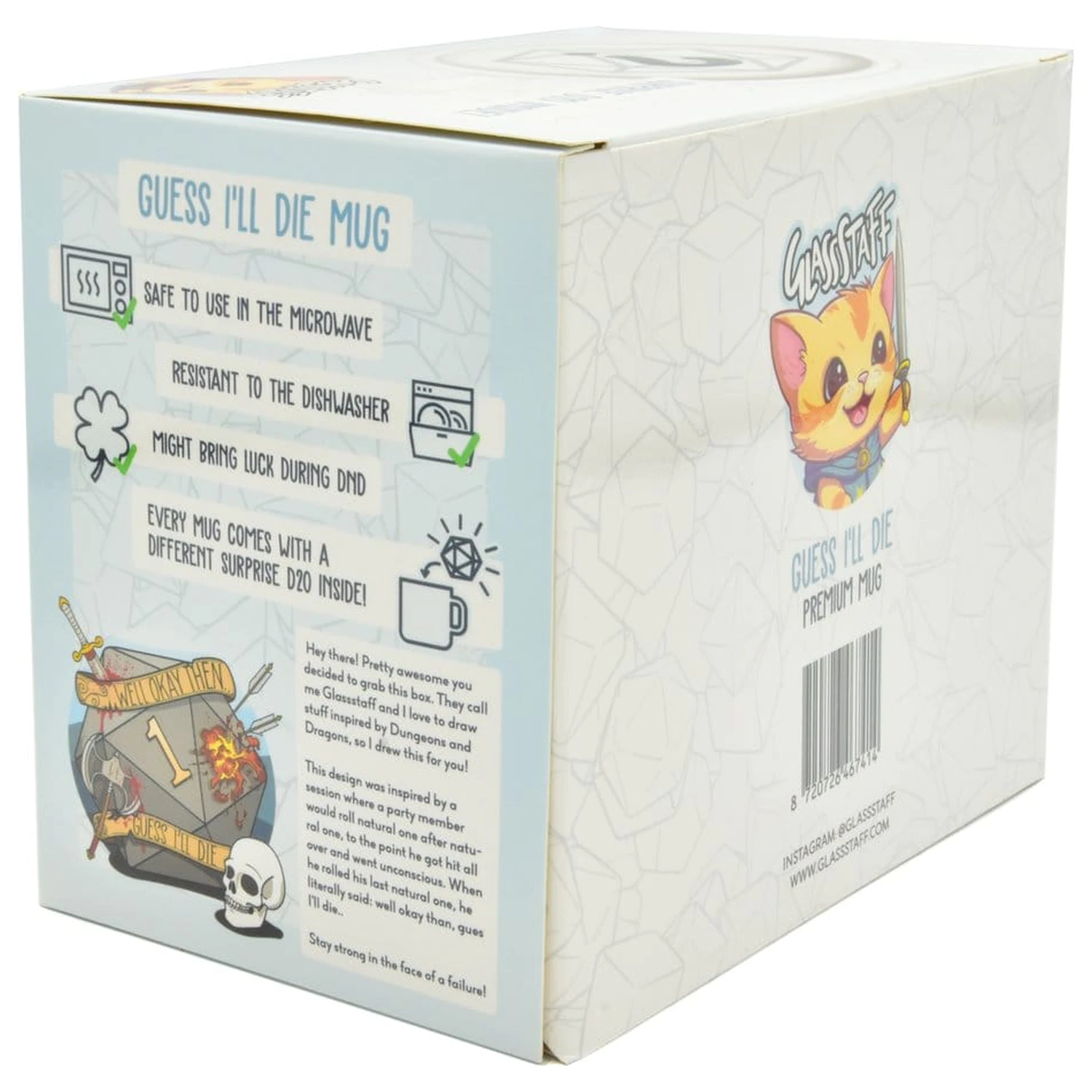 Guess I'll Die Geschenkset Tasse & Würfel D20 Produktfoto