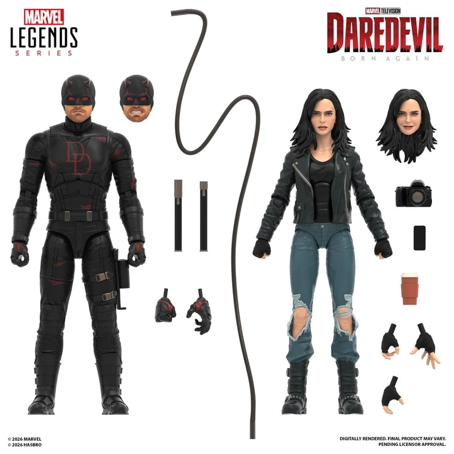 Daredevil: Born Again Marvel Legends Actionfigur 2er-Pack Daredevil & Jessica Jones 15 cm Produktfoto