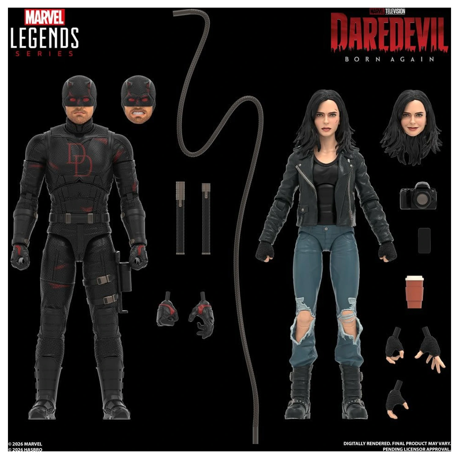 Daredevil: Born Again Marvel Legends Actionfigur 2er-Pack Daredevil & Jessica Jones 15 cm Produktfoto