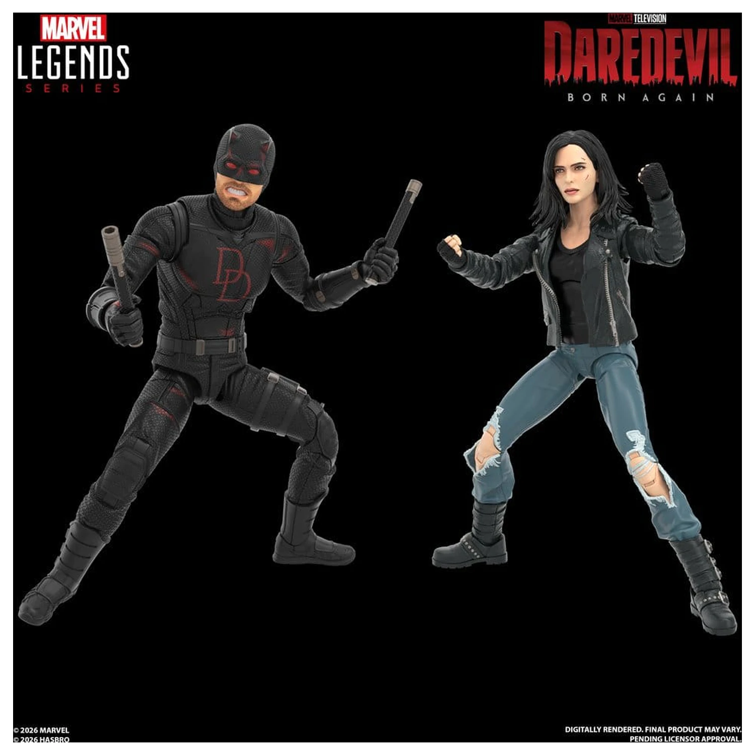 Daredevil: Born Again Marvel Legends Actionfigur 2er-Pack Daredevil & Jessica Jones 15 cm Produktfoto