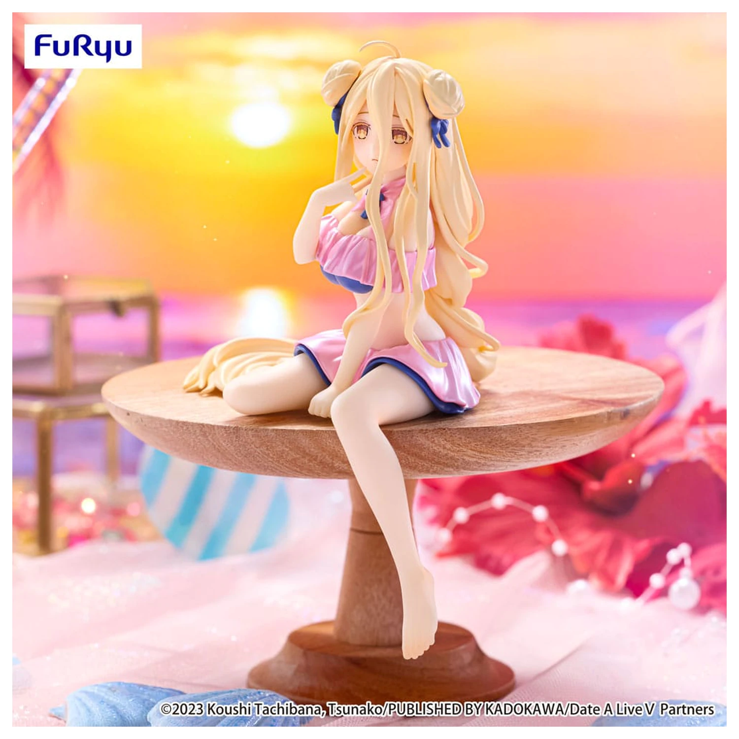 Date A Live V Noodle Stopper PVC Statue Mukuro Hoshimiya Swimsuit Pastel Pink Color Ver. 13 cm Produktfoto