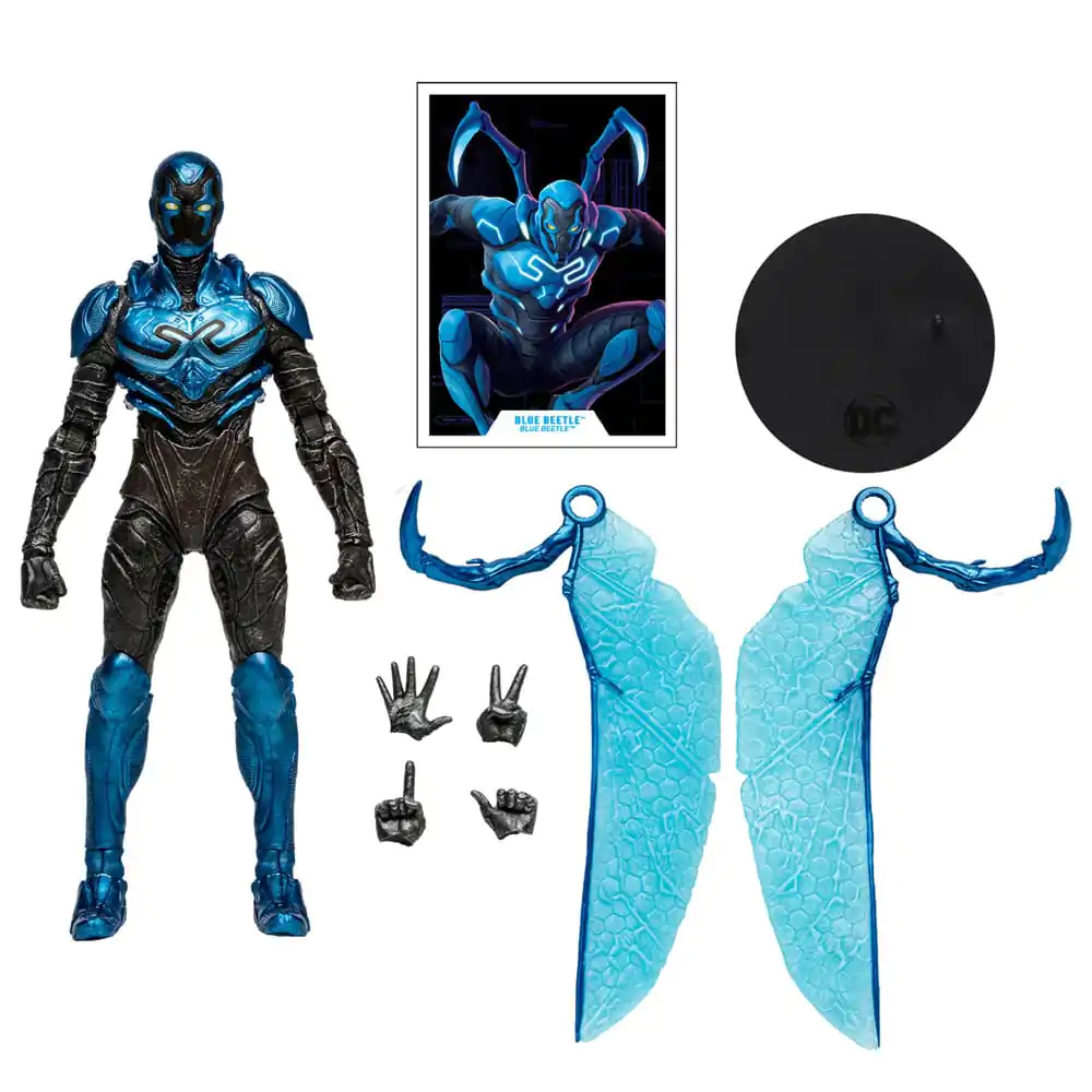 DC Blue Beetle Actionfiguren 2er-Pack Blue Beetle Regular &amp; Battle Mode 18 cm Produktfoto