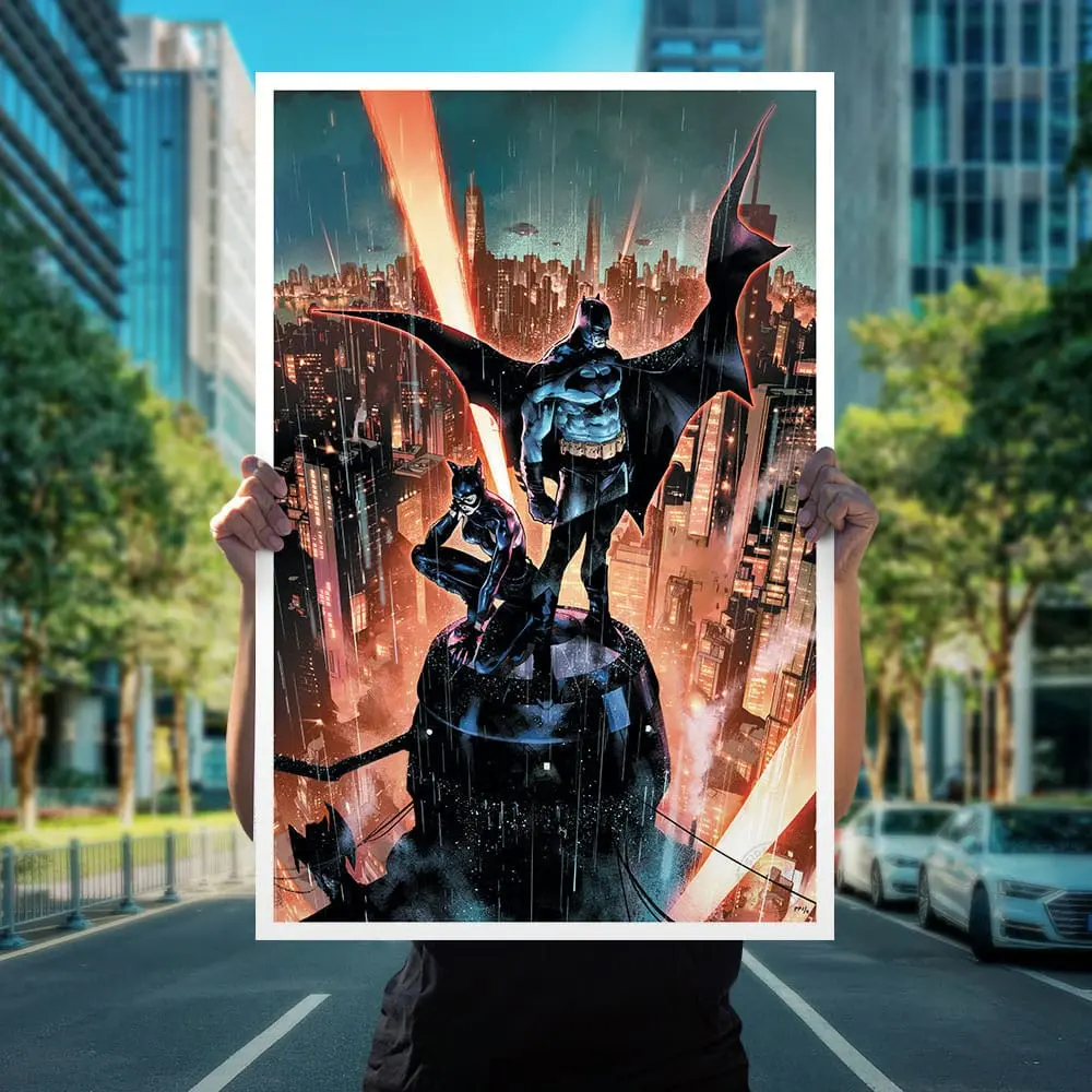 DC Comics Kunstdruck Batman & Catwoman 41 x 61 cm - ungerahmt Produktfoto