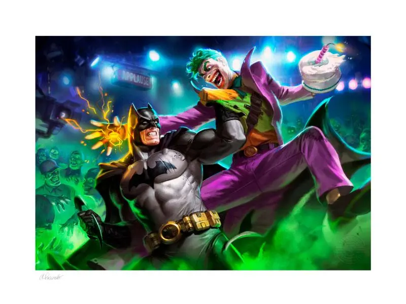 DC Comics Kunstdruck Batman vs The Joker 46 x 61 cm - ungerahmt Produktfoto