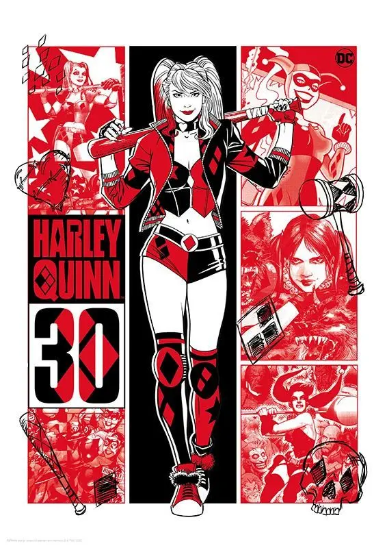 DC Comics Kunstdruck Harley Quinn 30th Anniversary Limited Edition 42 x 30 cm Produktfoto