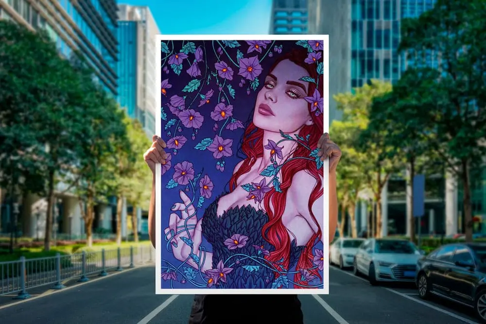 DC Comics Kunstdruck Poison Ivy 41 x 61 cm - ungerahmt Produktfoto