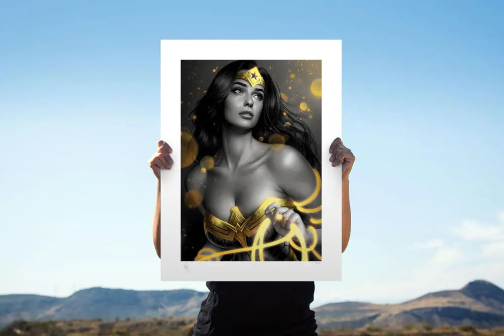 DC Comics Art Print Wonder Woman: Black &amp; Gold 46 x 61 cm - ungerahmt Produktfoto