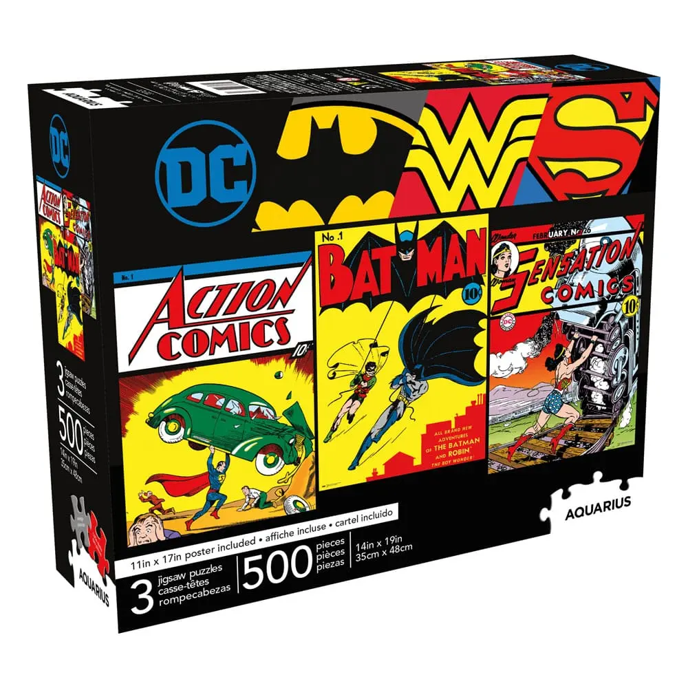 DC Comics Puzzle Batman, Superman, Wonder Woman 3er-Pack (500 Teile) Produktfoto