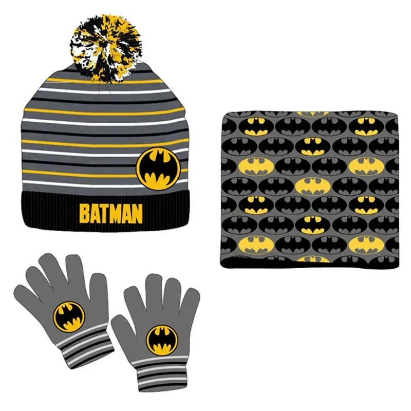 DC Comics Batman Schlauchschal Mütze Handschuh Winterset Produktfoto