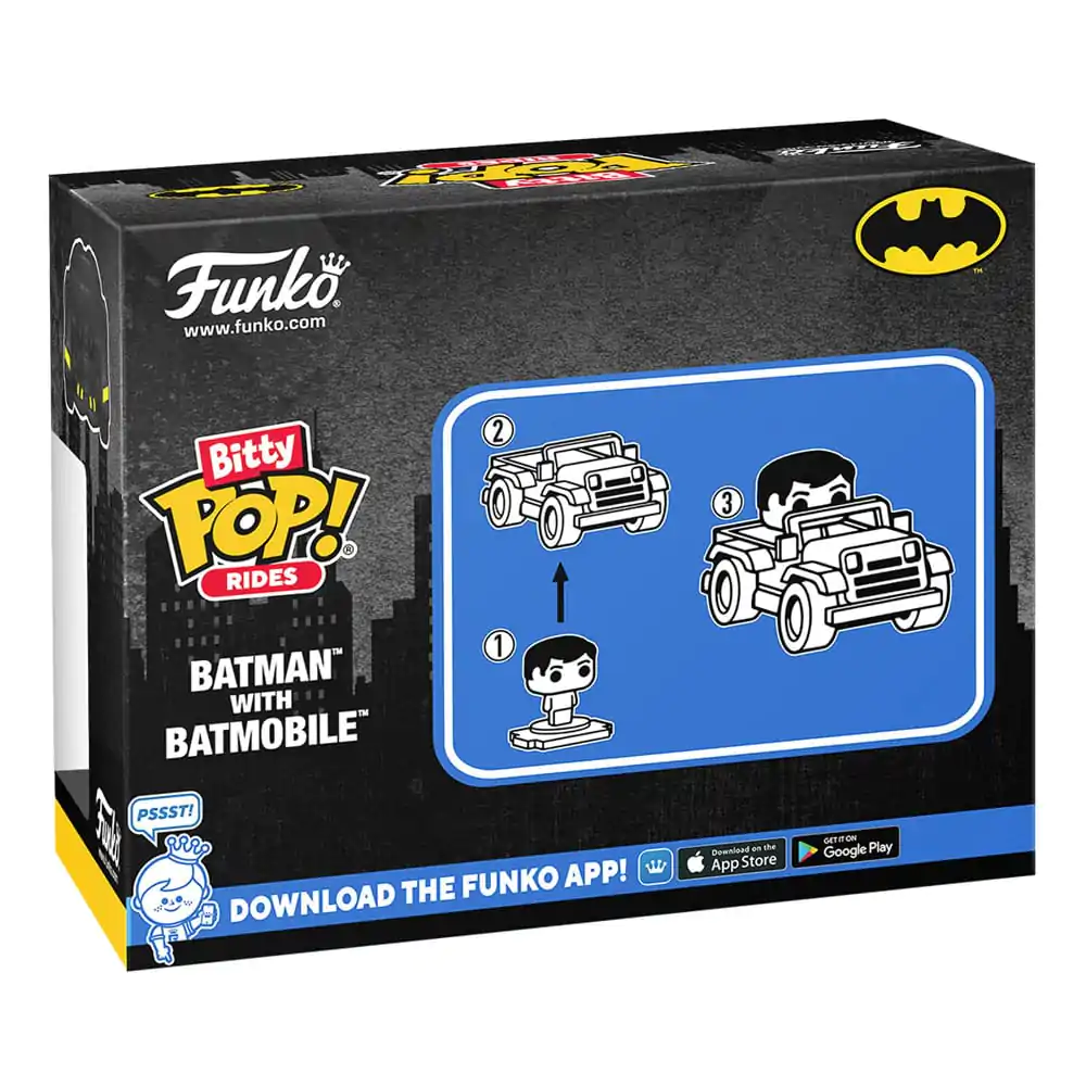 DC Comics Bitty Funko POP! Rides Vinyl Figur Batman w/Batmobile 2,5 cm termékfotó