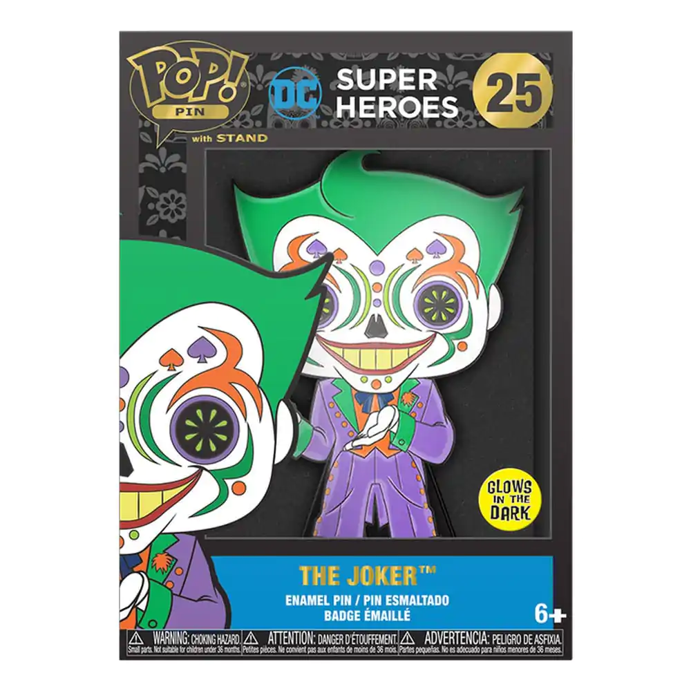 DC Comics DOTD Loungefly POP! Pin Ansteck-Pin Joker (Glow-in-the-Dark) 10 cm termékfotó