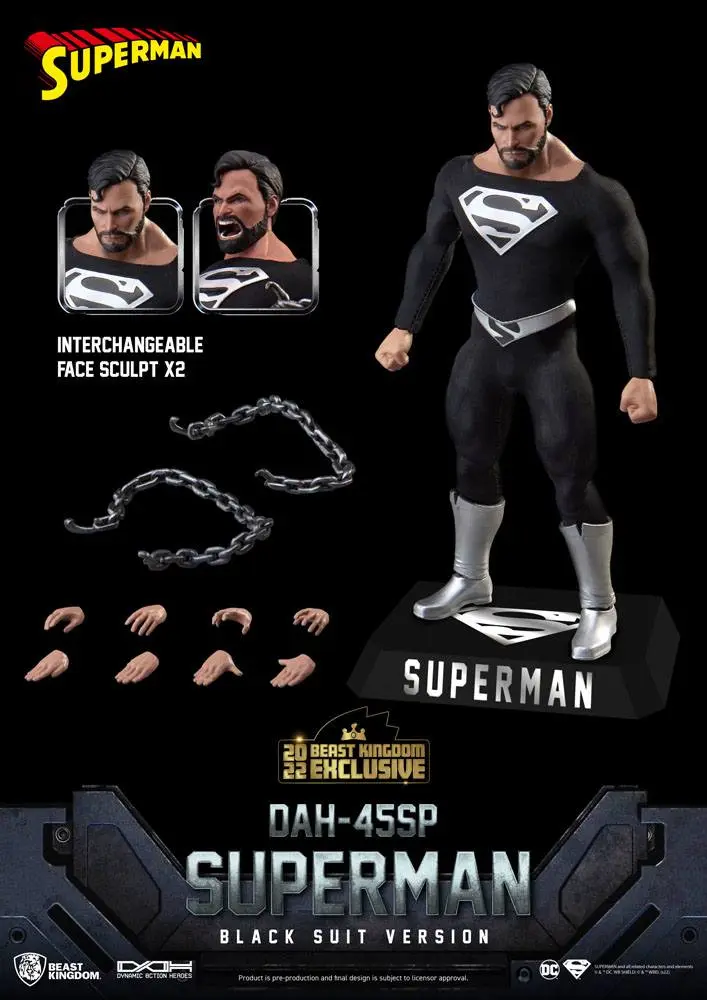 DC Comics Dynamic 8ction Heroes Actionfigur 1/9 Superman Black Suit 20 cm Produktfoto