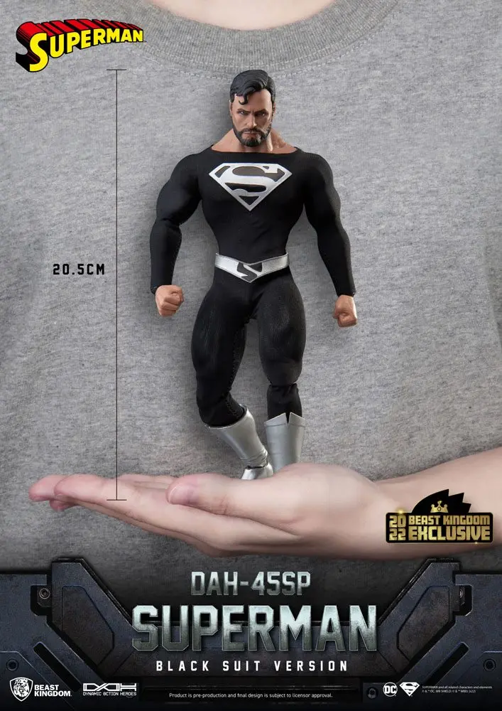 DC Comics Dynamic 8ction Heroes Actionfigur 1/9 Superman Black Suit 20 cm Produktfoto