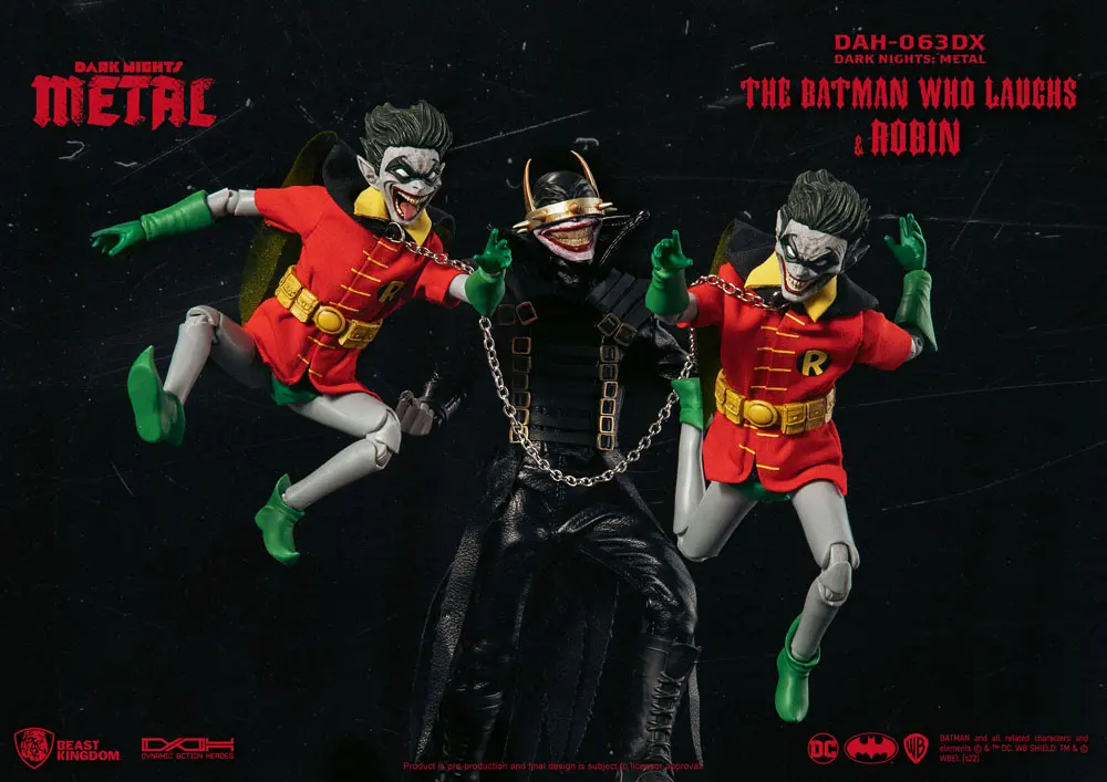 DC Comics Dark Nights Metal Dynamic 8ction Heroes Actionfigur 1/9 The Batman Who Laughs and his Rabid Robins DX 20 cm Produktfoto
