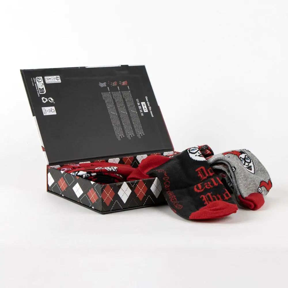 DC Comics Harley Quinn 3er Pack erwachsen Socken Produktfoto