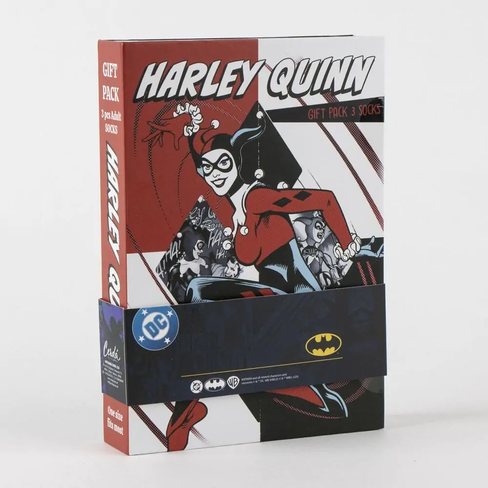 DC Comics Harley Quinn 3er Pack erwachsen Socken Produktfoto