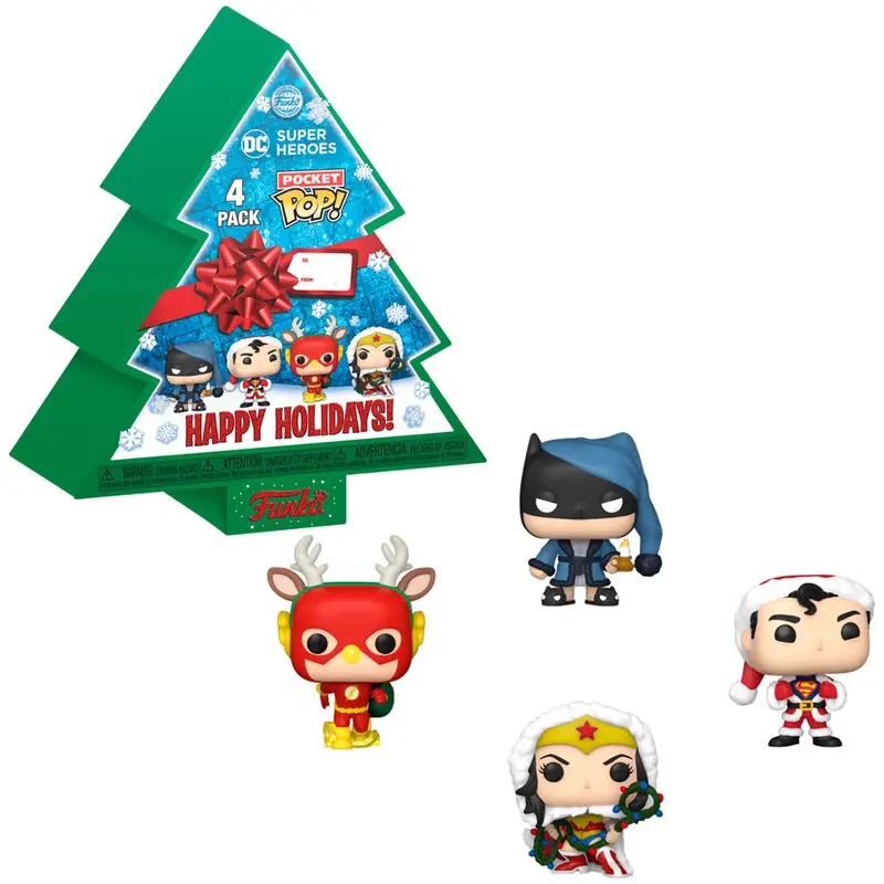 DC Comics Holiday 2022 Pocket POP! Vinyl Minifiguren 4er-Pack Tree Holiday Box 4 cm termékfotó