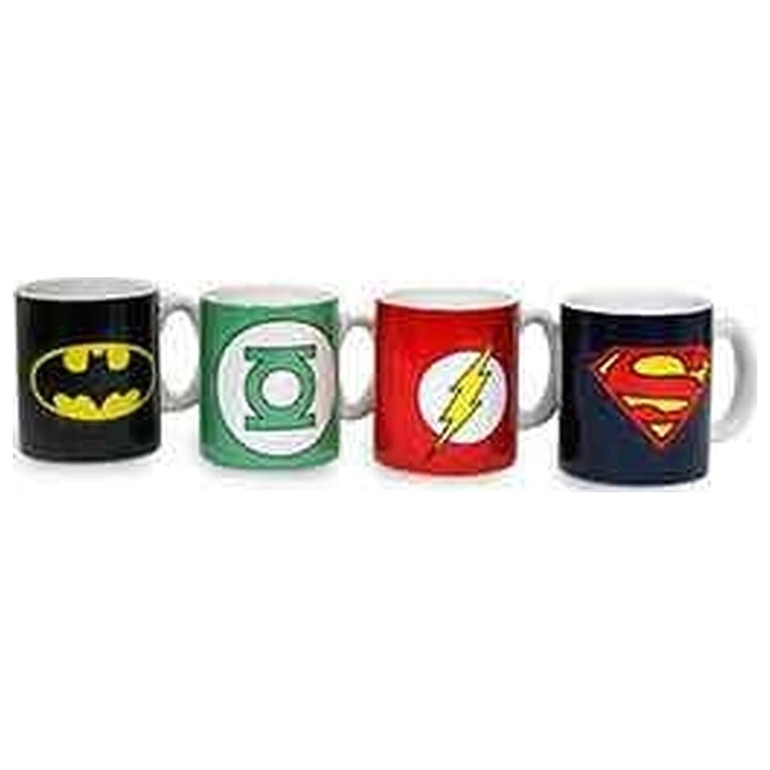 DC Comics Keramik Mini Kaffeebecher Logos 8 cm Set Produktfoto