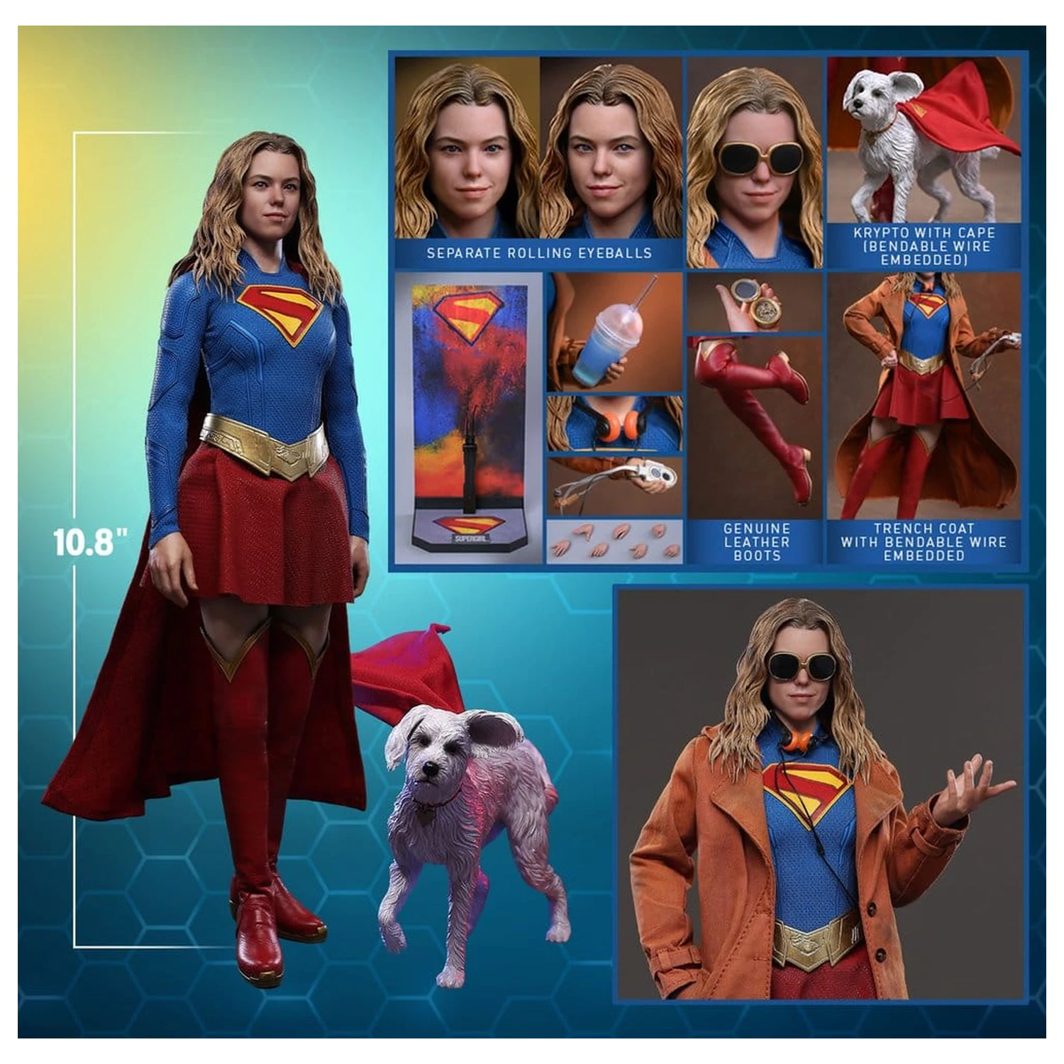 DC Comics Movie Masterpiece Actionfiguren-Set Supergirl & Krypto 28 cm Produktfoto