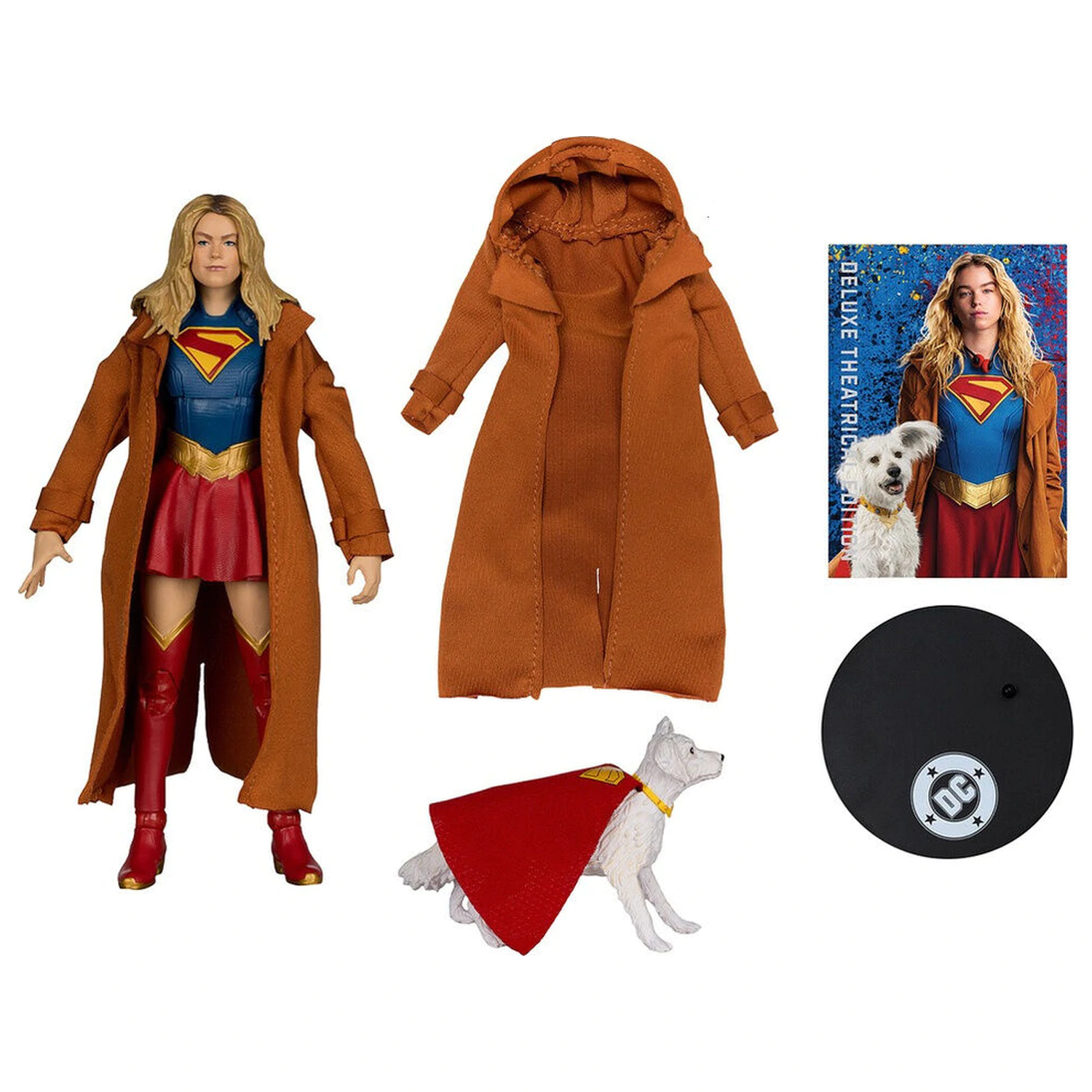 DC Comics Supergirl Deluxe Theatrical Edition Gold Label Collection Supergirl & Puppy Kripto Figur 18cm Produktfoto