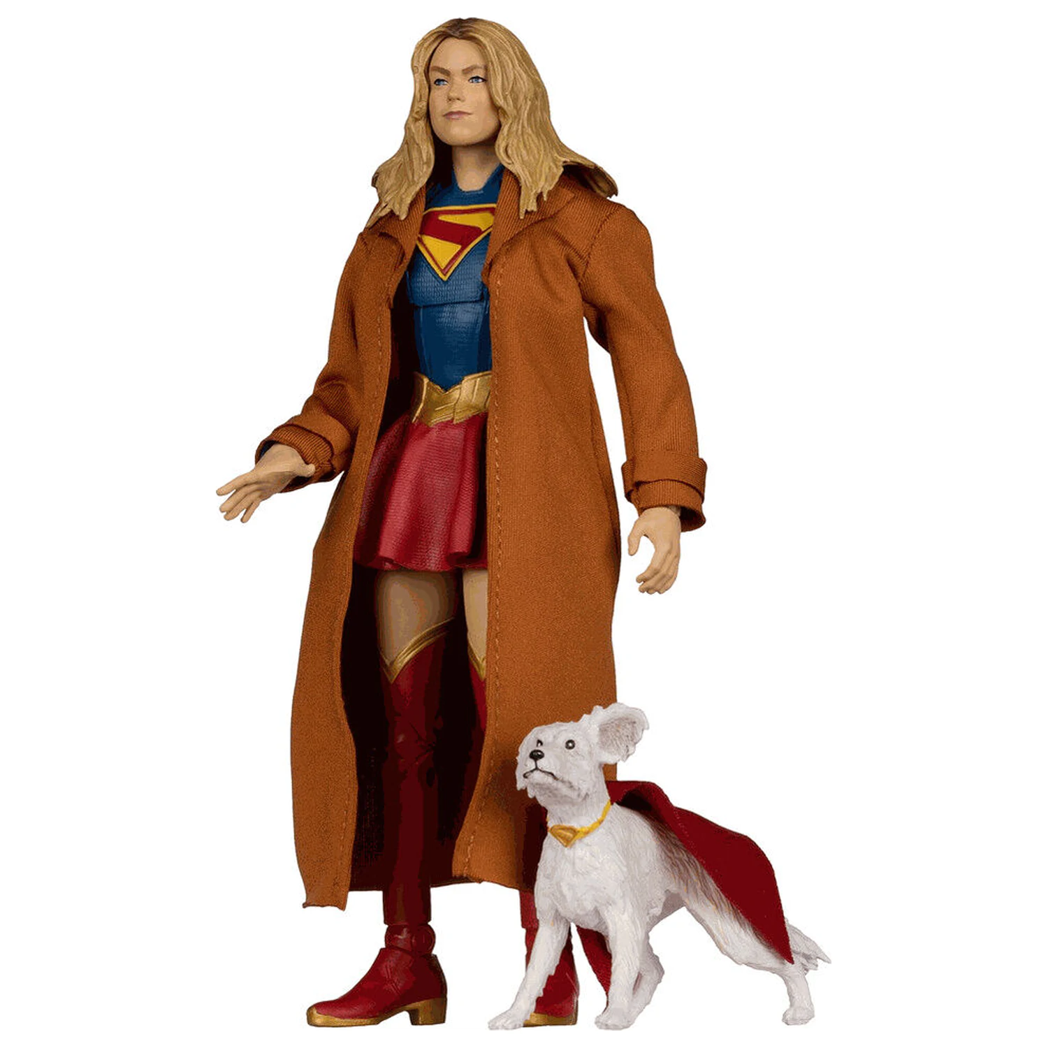 DC Comics Supergirl Deluxe Theatrical Edition Gold Label Collection Supergirl & Puppy Kripto Figur 18cm Produktfoto