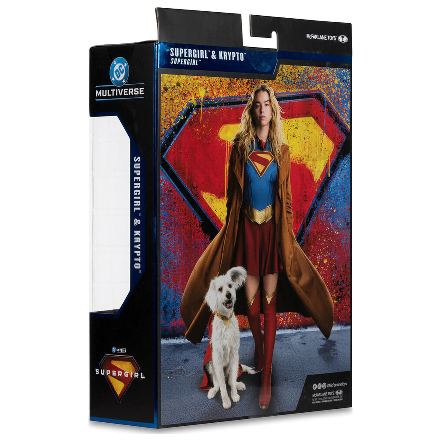 DC Comics Supergirl Deluxe Theatrical Edition Gold Label Collection Supergirl & Puppy Kripto Figur 18cm Produktfoto
