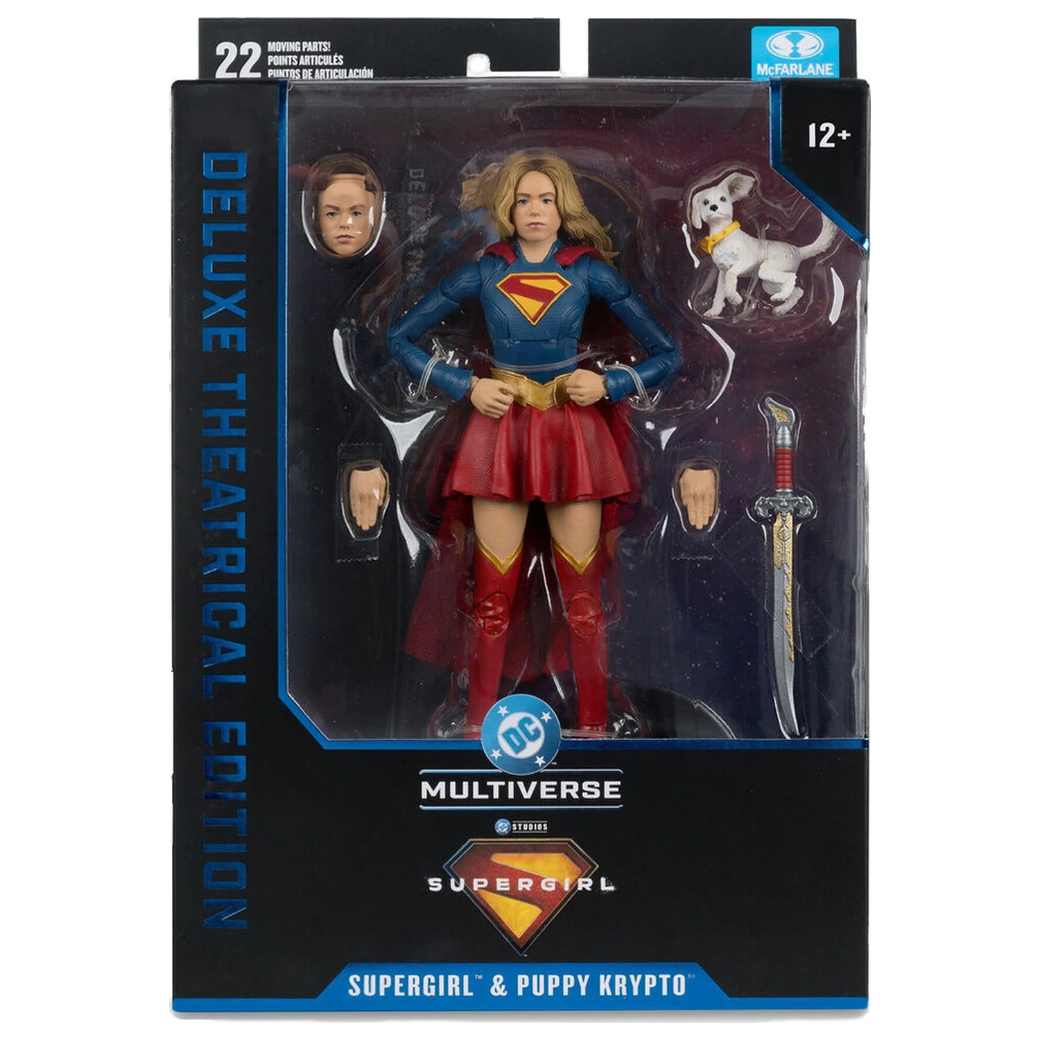 DC Comics Supergirl Deluxe Theatrical Edition Supergirl & Puppy Kripto Figur 18cm Produktfoto