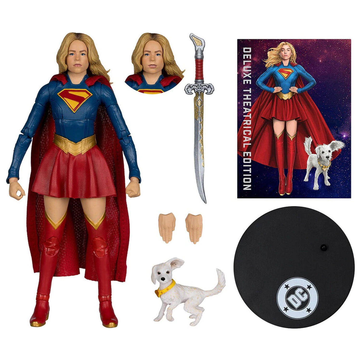 DC Comics Supergirl Deluxe Theatrical Edition Supergirl & Puppy Kripto Figur 18cm Produktfoto