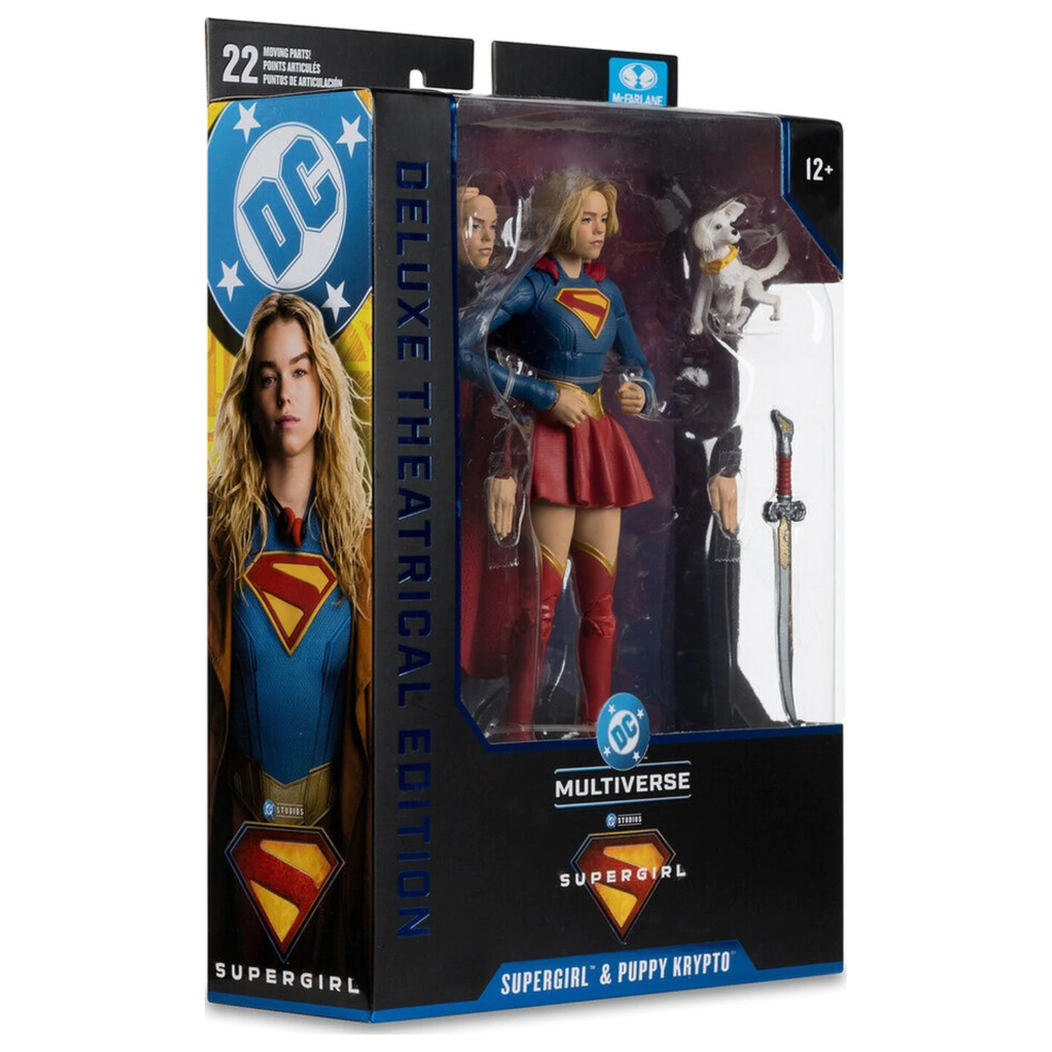 DC Comics Supergirl Deluxe Theatrical Edition Supergirl & Puppy Kripto Figur 18cm Produktfoto