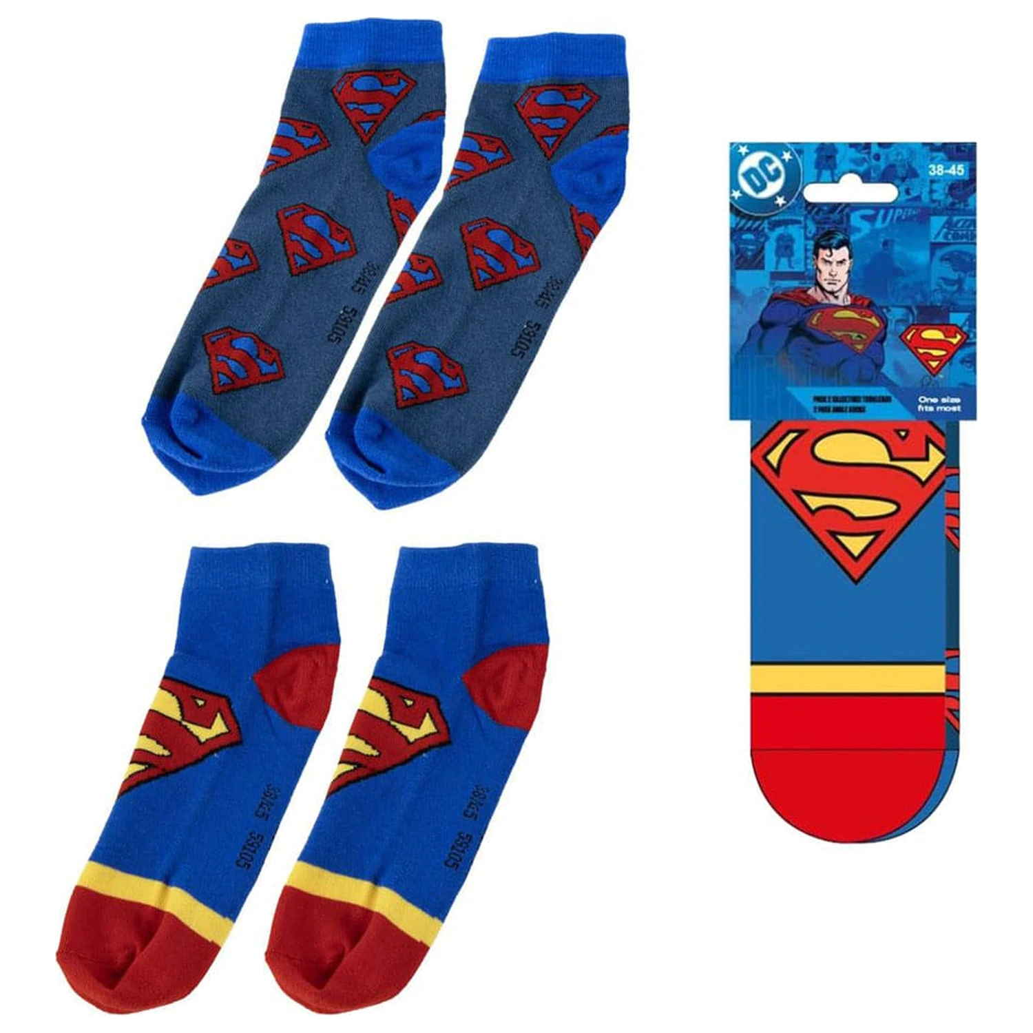 DC Comics Knöchelsocken Doppelpack Superman 38-45 Produktfoto