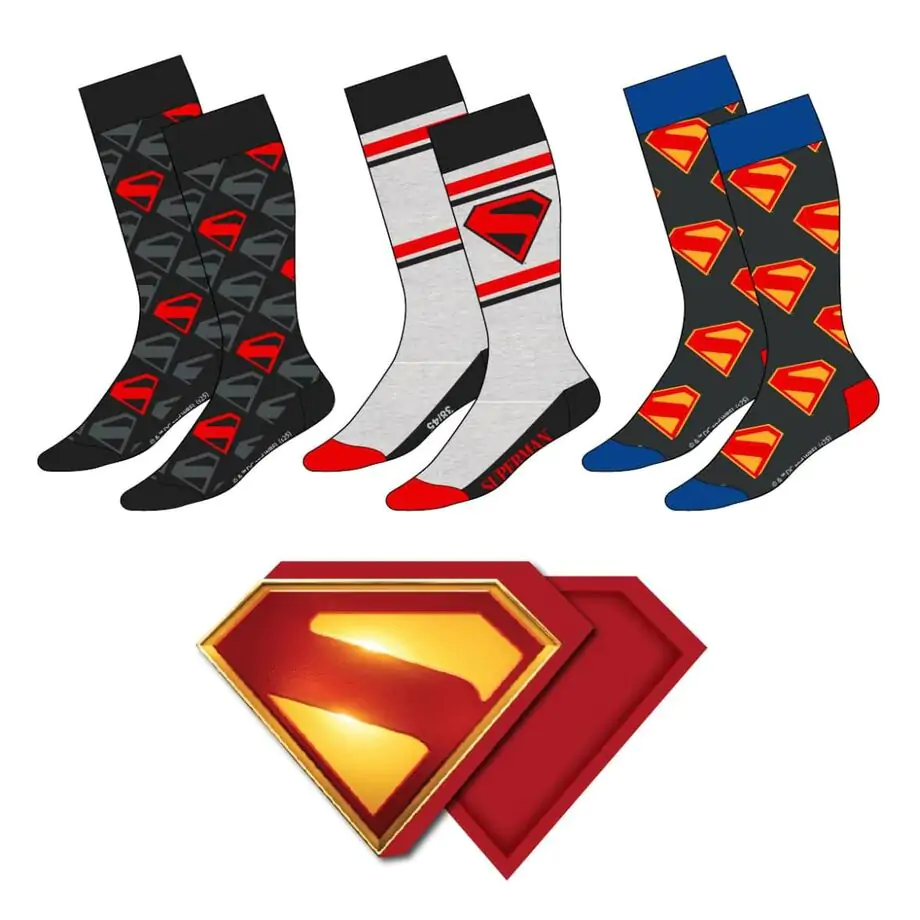 DC Comics Superman 3er Pack erwachsen Socken Produktfoto