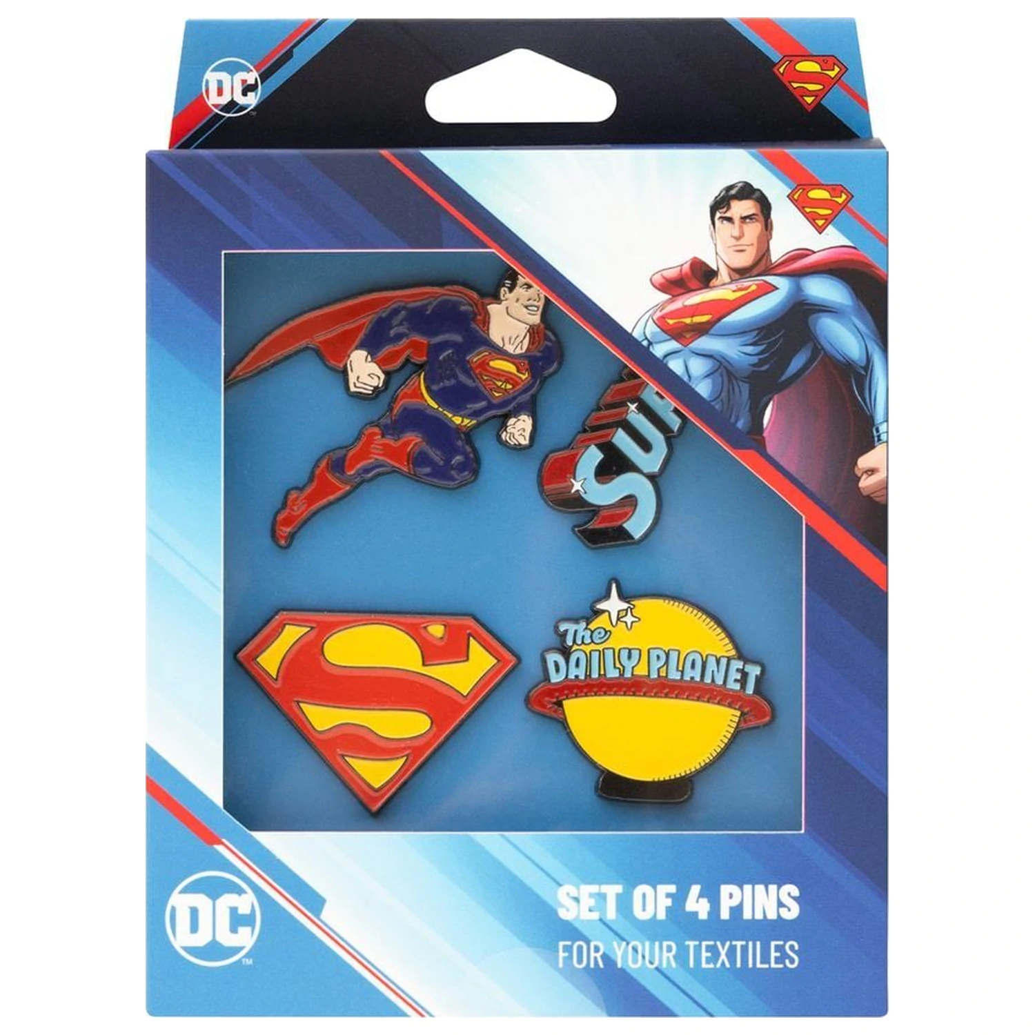DC Comics Superman 4er-Set Anstecker Produktfoto