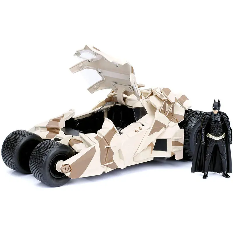 DC Comics The Dark Knight Batmobil metal camouflage Fahrzeug + Figur set Produktfoto