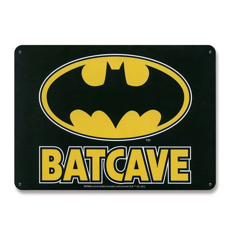 DC Comics Blechschild Batcave 15 x 21 cm Produktfoto