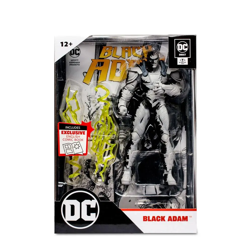 DC Direct Page Punchers Actionfigur & Comic Black Adam (Line Art Variant) 18 cm Produktfoto