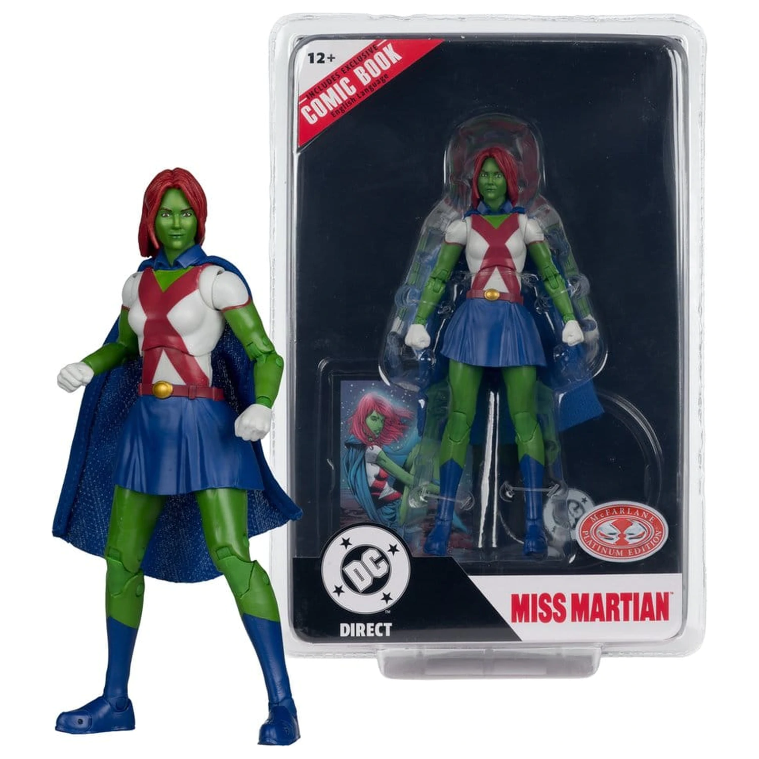 DC Direct Page Punchers Actionfigur Miss Martian (Teen Titans #41) (Red Platinum Edition) 17 cm Produktfoto