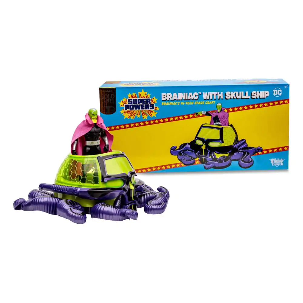 DC Direct Super Powers Actionfigur und Fahrzeug Brainiac with Skull Ship (Gold Label) 12 cm Produktfoto