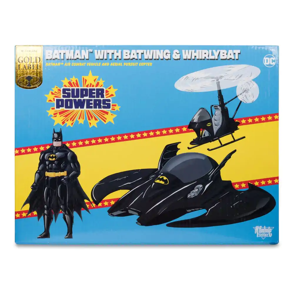 DC Direct Super Powers Actionfiguren 3er Pack Batman (Black Suit), The Whirly &amp; The Batwing (Black) (Gold Label) (SDCC) 13 cm Produktfoto