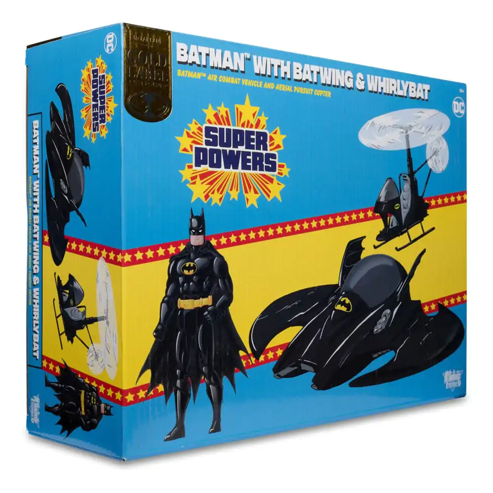 DC Direct Super Powers Actionfiguren 3er Pack Batman (Black Suit), The Whirly &amp; The Batwing (Black) (Gold Label) (SDCC) 13 cm Produktfoto