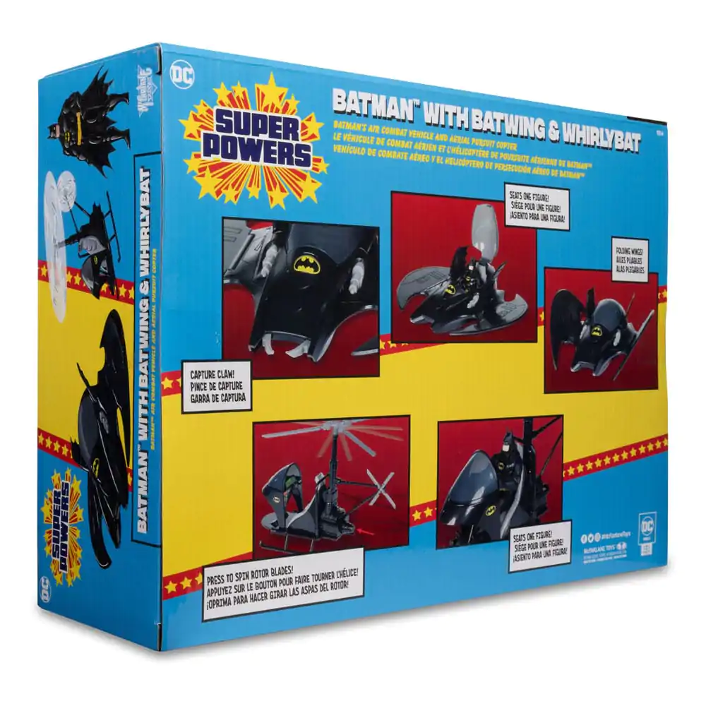 DC Direct Super Powers Actionfiguren 3er Pack Batman (Black Suit), The Whirly &amp; The Batwing (Black) (Gold Label) (SDCC) 13 cm Produktfoto