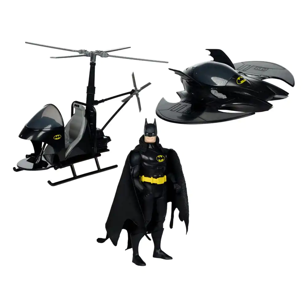 DC Direct Super Powers Actionfiguren 3er Pack Batman (Black Suit), The Whirly &amp; The Batwing (Black) (Gold Label) (SDCC) 13 cm Produktfoto